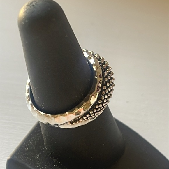 Michael Dawkins Hammered Sterling Silver Starry Night Statement Ring. - Picture 3 of 6